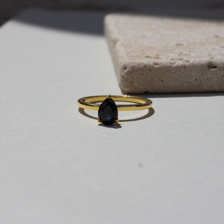 Altın Kaplama Safir Taşlı Yüzük | 925 Gümüş, Rose Altın, 14K ve 18K Altın Seçenekli